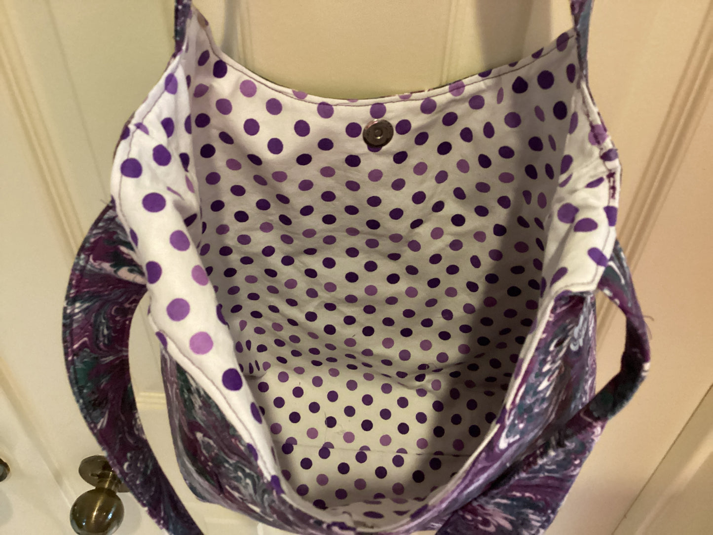 Purple, Green, and White Tote Bag