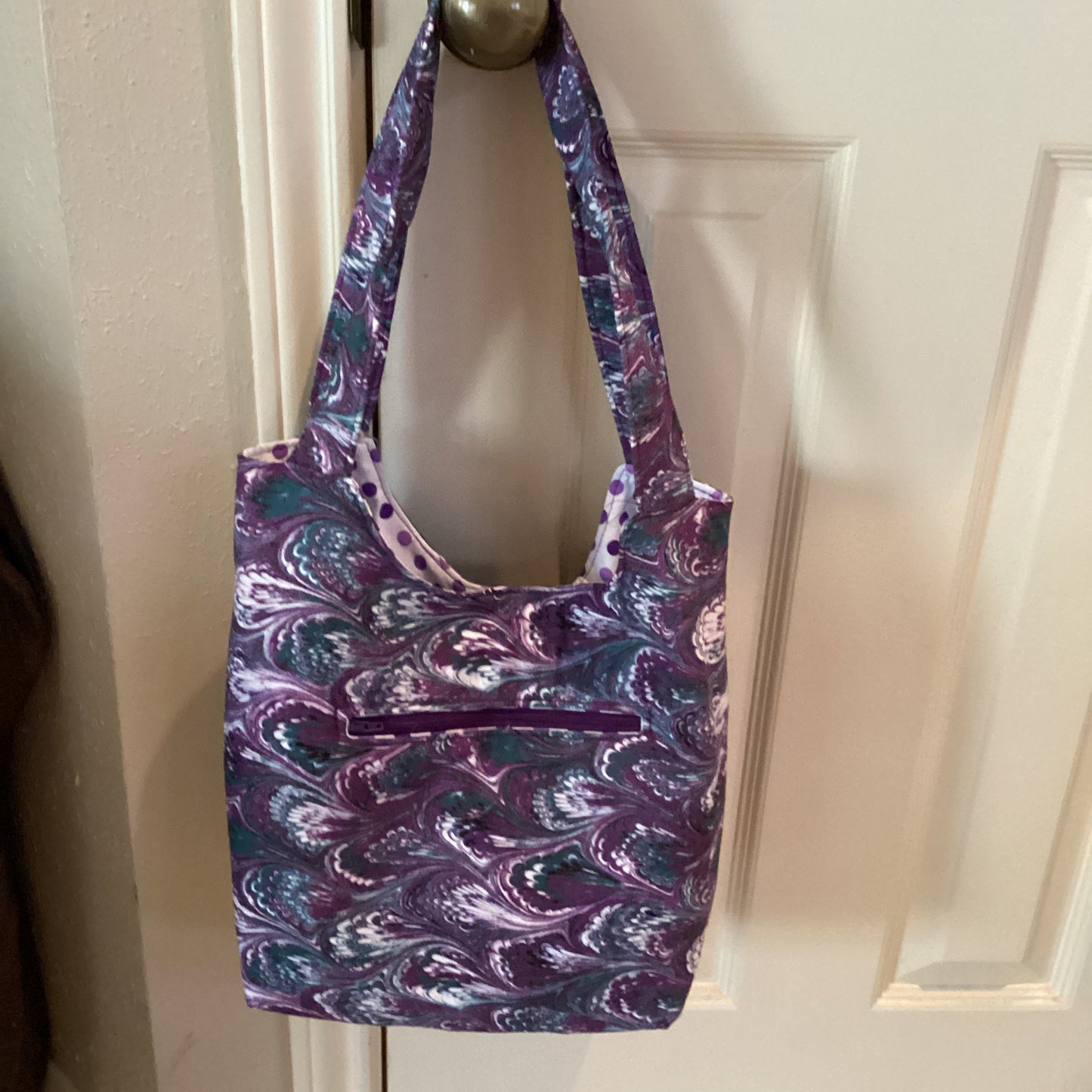 Purple, Green, and White Tote Bag