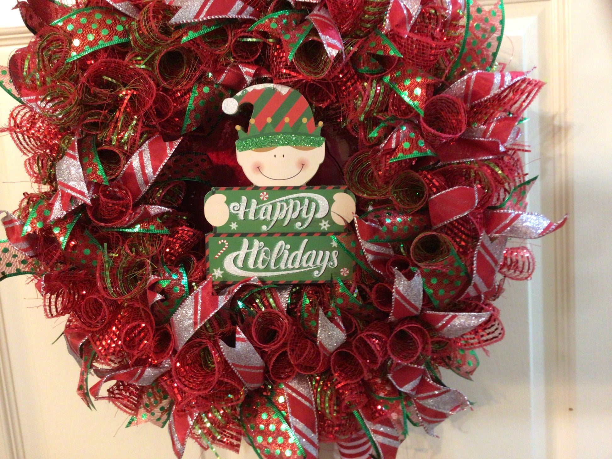 Handmade Elf Wreath - close up