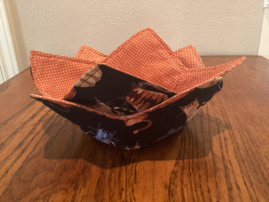 Handmade bowl cozy for hot foods and cold foods, microwaveable,